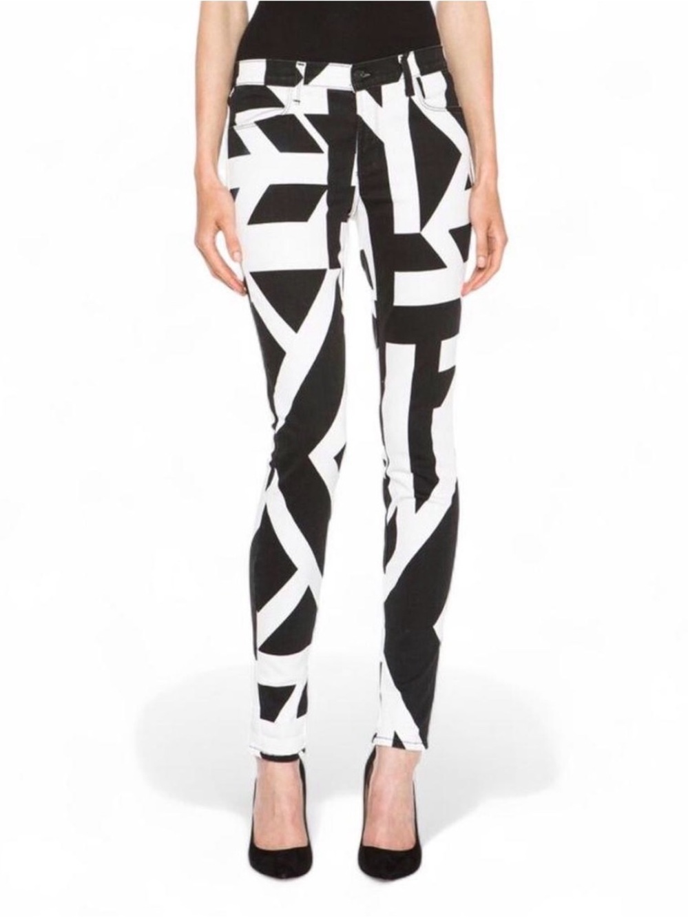 $218 J. Brand Black and White Geometric Skinny Pants -27